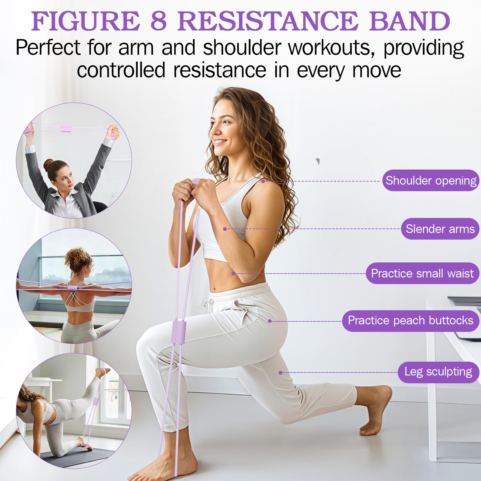 Kit Pilates Maison Femmes, Ensemble Pilates & Yoga Essentiel avec Anneau, Ballon, Bandes de Résistance