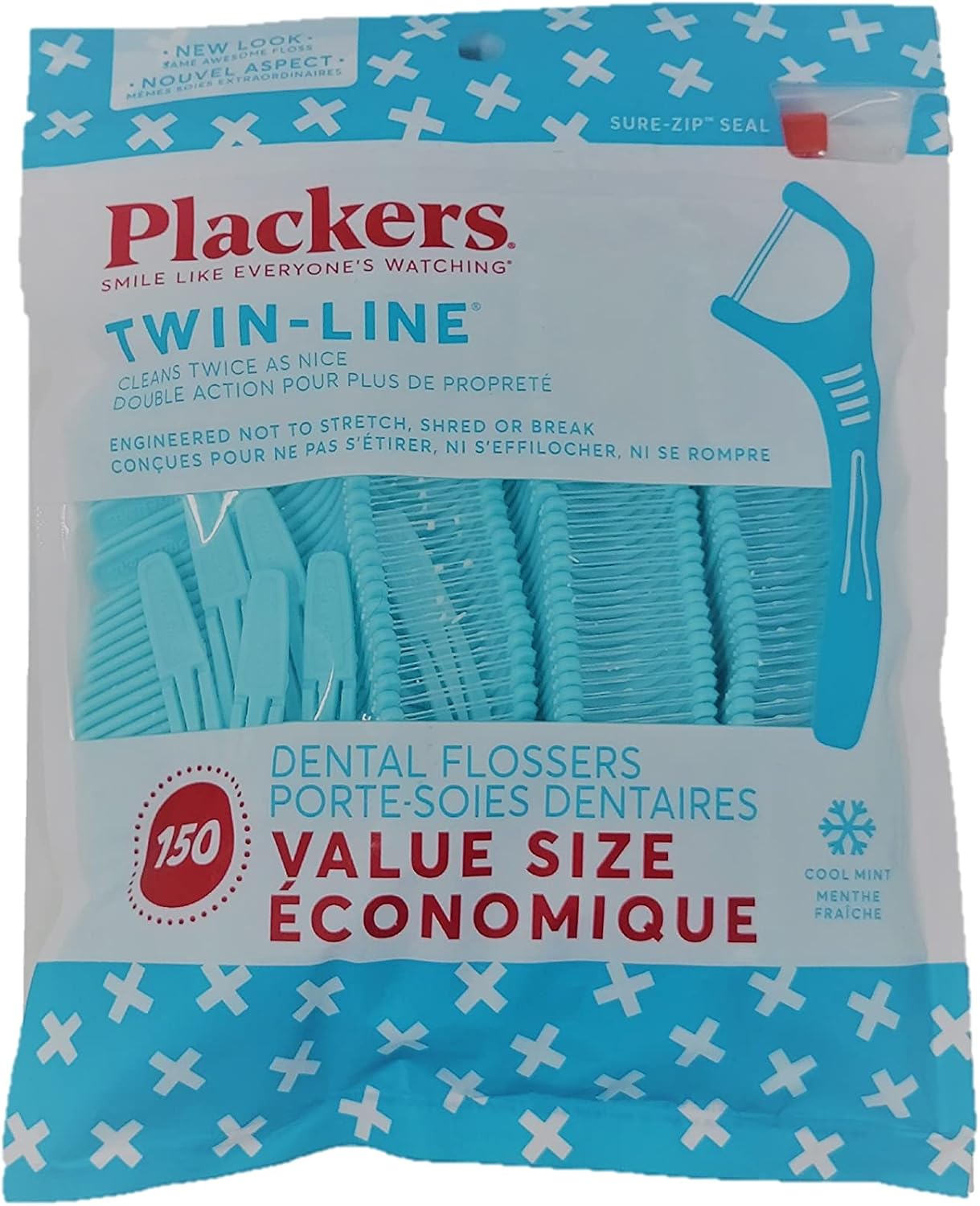 Plackers TwinLine Cool Mint Dental Floss FoldOut Toothpick, 2 Strands