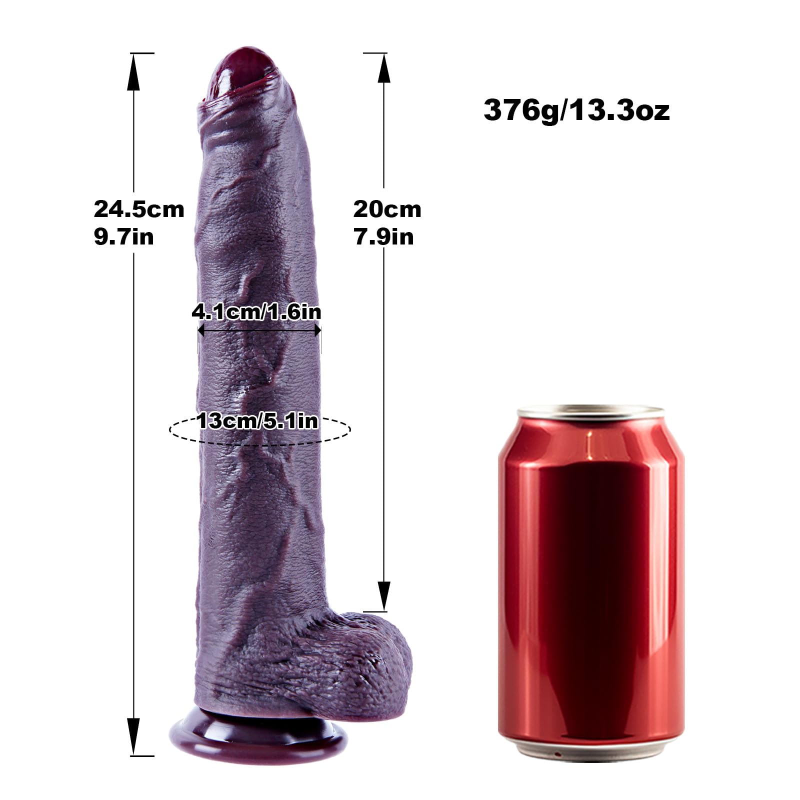 Dildo realistico non circonciso di 24,5 cm con prepuzio,grande dildo in silicone,pene spesso con ventosa,dildonero per stimolazione del punto G anale,giocattolo sessuale per adulti per uomini e donne