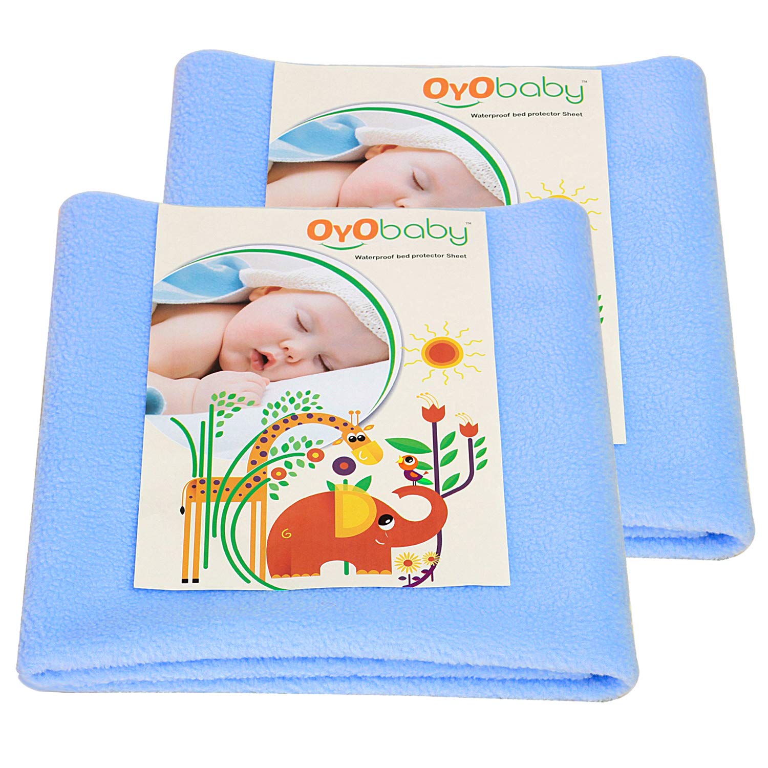 Oyo BabyBaby Bed Protector | Waterproof Dry Sheet Medium Combo for Babies | Toddlers | Kids Pack of 2 (Each Size : 70 cm x 100 cm)