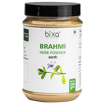 Brahmi Powder - 200 gm (Bacopa monnieri) Brain Vitality, | Intelligence & Focus | 100% Organic and Natural Herbal Supplement Bixa Botanical