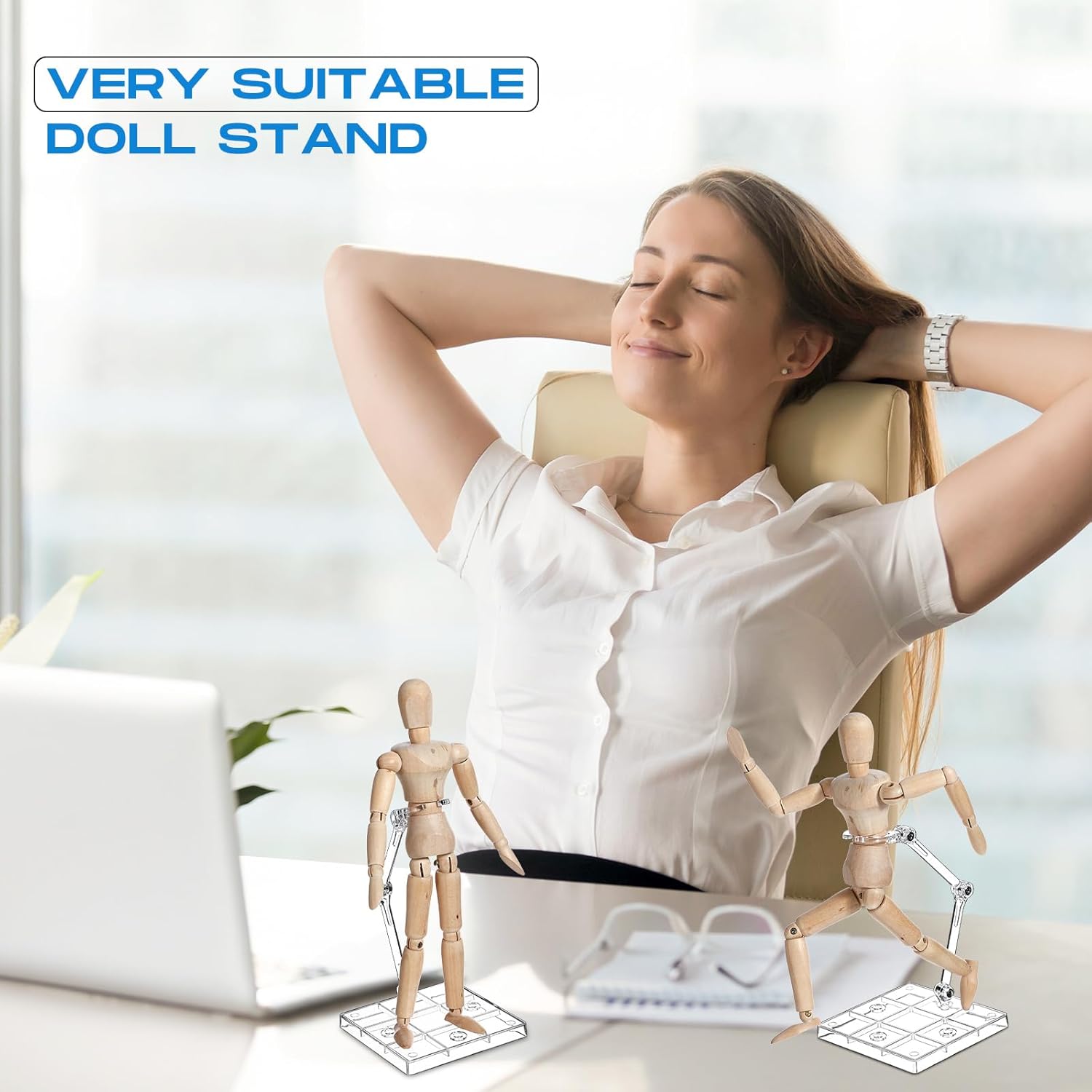 24 Pack Action Figure Stand Model Support Stand Clear Doll Base Assembly Action Figure Display Holder Base with Screwdriver Compatible HG/RG 1/144 Toy, Transparent(6.3 Inches)