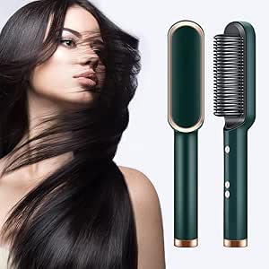 New 2 In 1 Hair Straightener Hot Comb Negative Ion Curling Tong Dual-purpose Electric Hair Brush main image 0