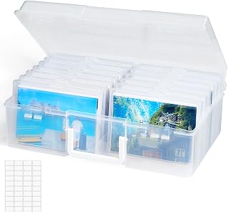 Lifewit Photo Storage Box 35x19cm, Photo Storage Box with 14 Compartments | Storage container with lid, sewing storage, ideal for storing scrapbooks, keepsakes, seeds and jewellery