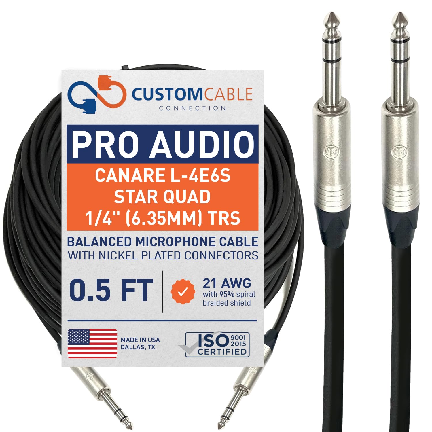 Amazon.com: Custom Cable Connection 6 Inch Canare L-4E6S Star Quad