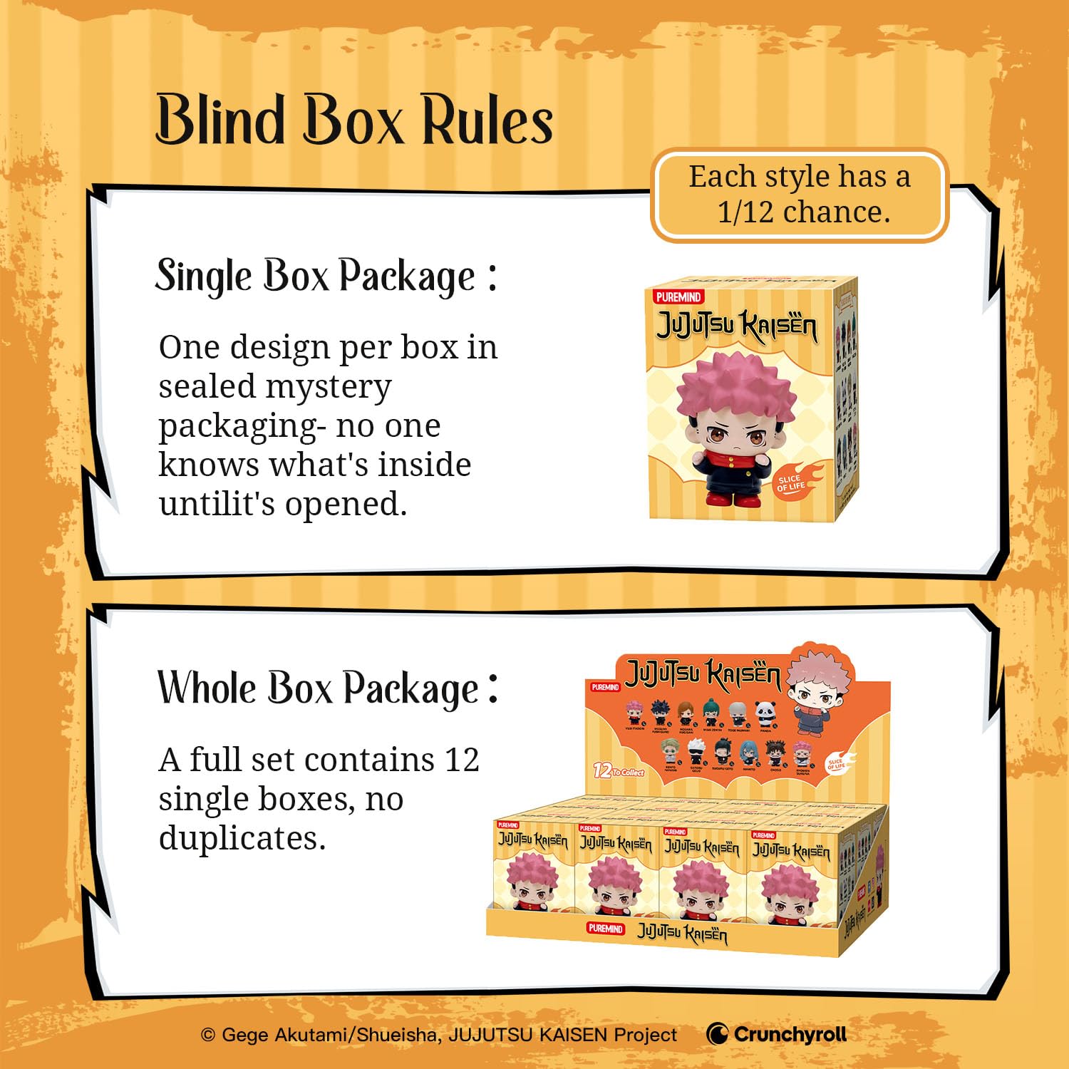 puremind JJK Blind Box mini figurki 12 sztuk, oficjalny zestaw figurek Jujutsu Kaisen, Gojo Satoru, Yuji Itadori, Sukuna, kolekcjonerski zestaw upominkowy anime, pełny zestaw bez duplikatów dla