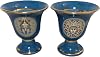 Medusa and ancient Helmet Design Pythagorean 2 cups set color petrol