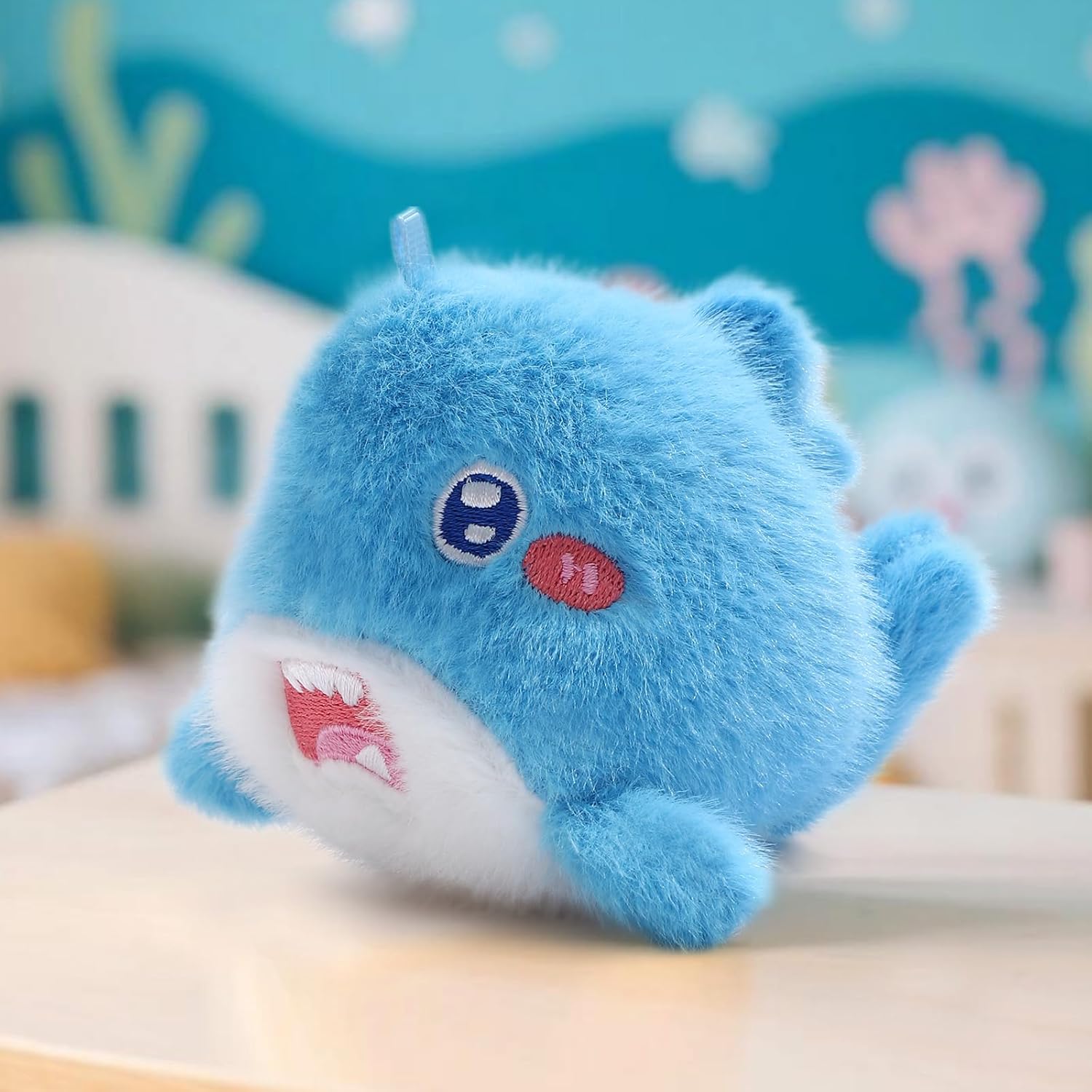 Golray 9Pcs Plush Ocean Stuffed Animals Keychain Under the Sea Party Favor Kids Bulk Toys Cute Fish Shark/Seal/Octopus Goodie Bag Stocking Stuffers Carnival Prize Boy Girl Christmas Birthday Gift