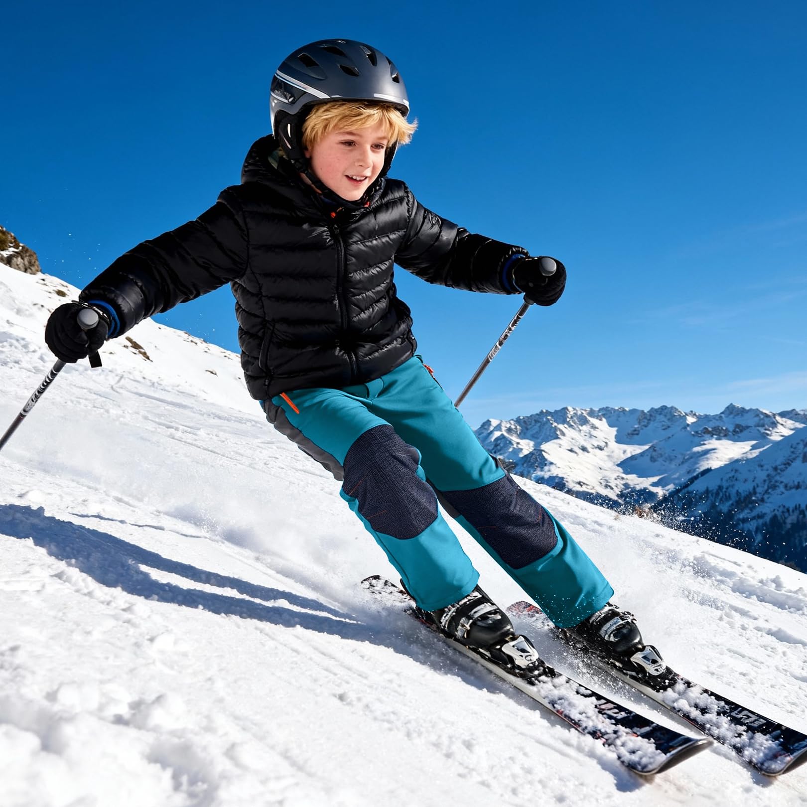 Pantalon de ski en polaire Softshell pour enfants imperméable coupe-vent chaud avec poches à fermeture éclair