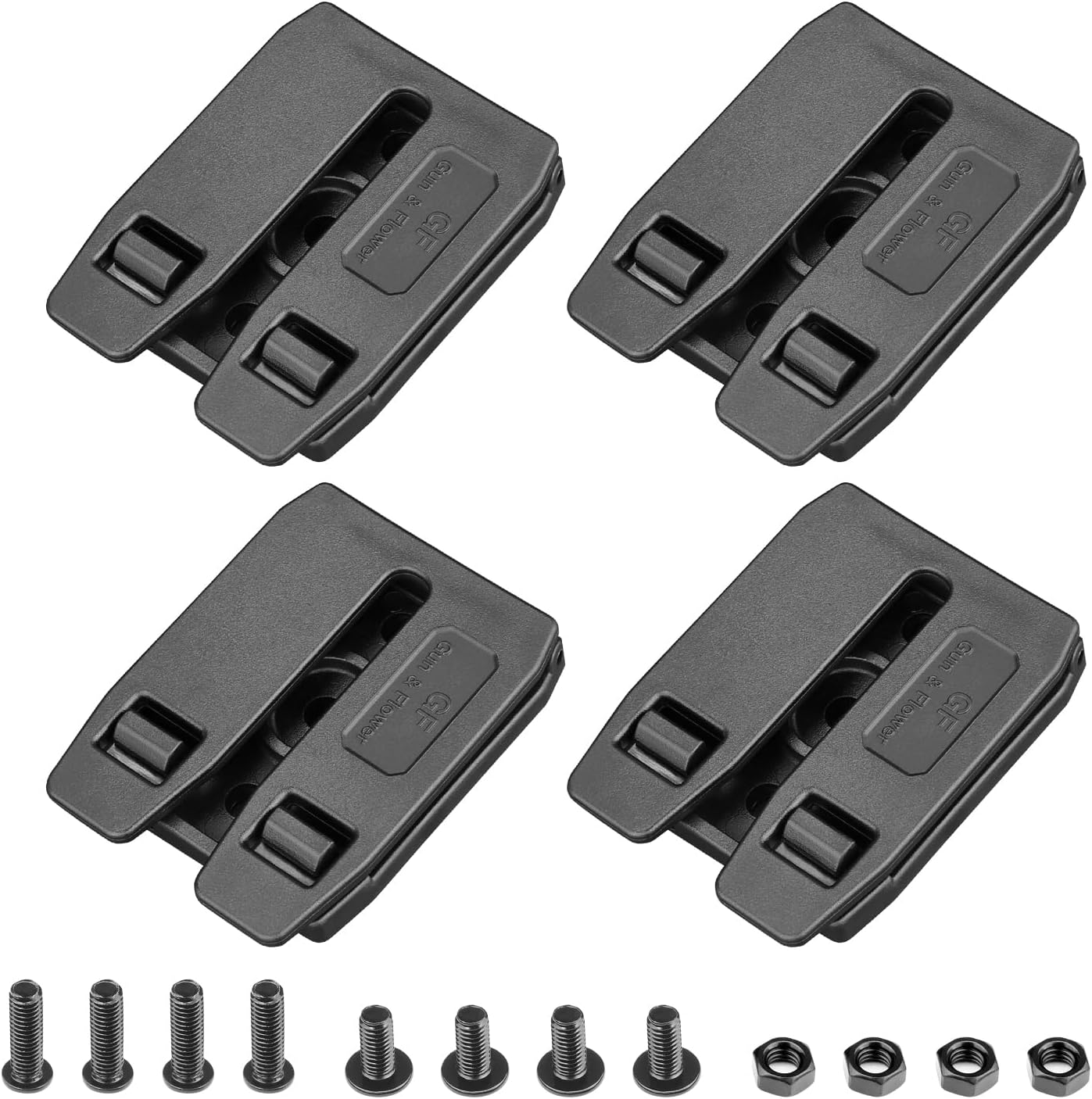 GUN & FLOWER MOLLE Adapter for Holsters, Mag Pouches, Knife Sheath– Compact Nylon Gear Mount (2.83"x2.20") – Fits Belts, Vests, Backpacks – 1/2/4 Pack Options, Universal Gearwheel Fit