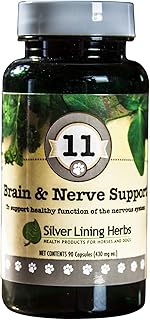 Silver Lining Herbs 11 Canine Brain & Nerve Support - Natural Product Helps Maintain Nervous System, Brain, & Spinal Cord - Herbal Supplement Helps Maintain Happiness & Good Disposition - 90 Capsules