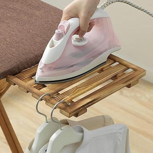 Miniatura 2 de Tabla de planchar, tabla de planchar de madera, tamaño estándar plegable, altura ajustable, con almohadilla de espuma y funda de algodón, para el