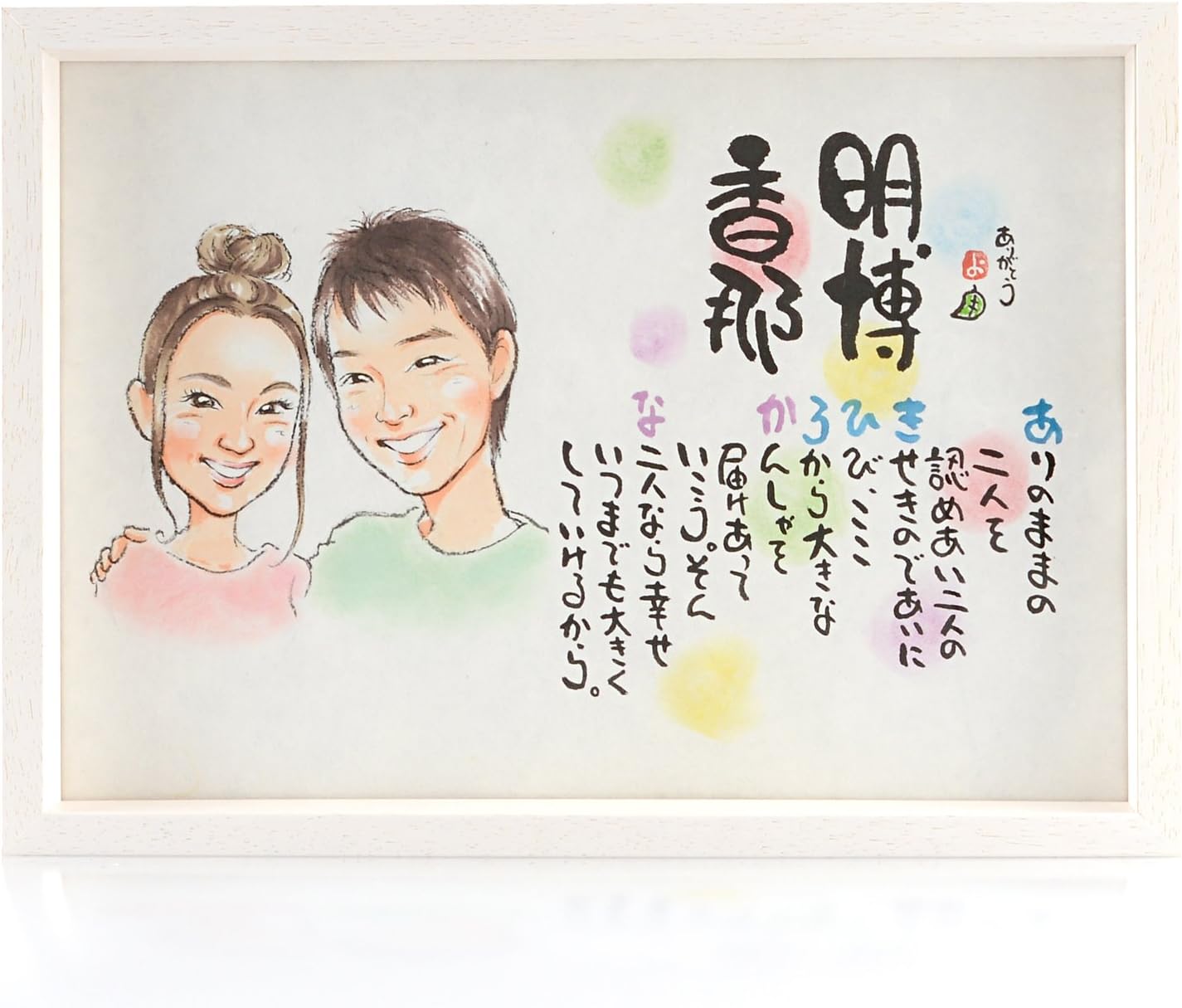 Amazon 似顔絵ポエム 大 かわいい似顔絵入り 名前入りのオリジナルポエム パネル ボード 通販