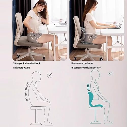 Miniatura 7 de Silla ergonómica, silla de oficina con respaldo de apoyo, asiento de corrección de postura sentado con soportes lumbares, para oficina, hogar, piso