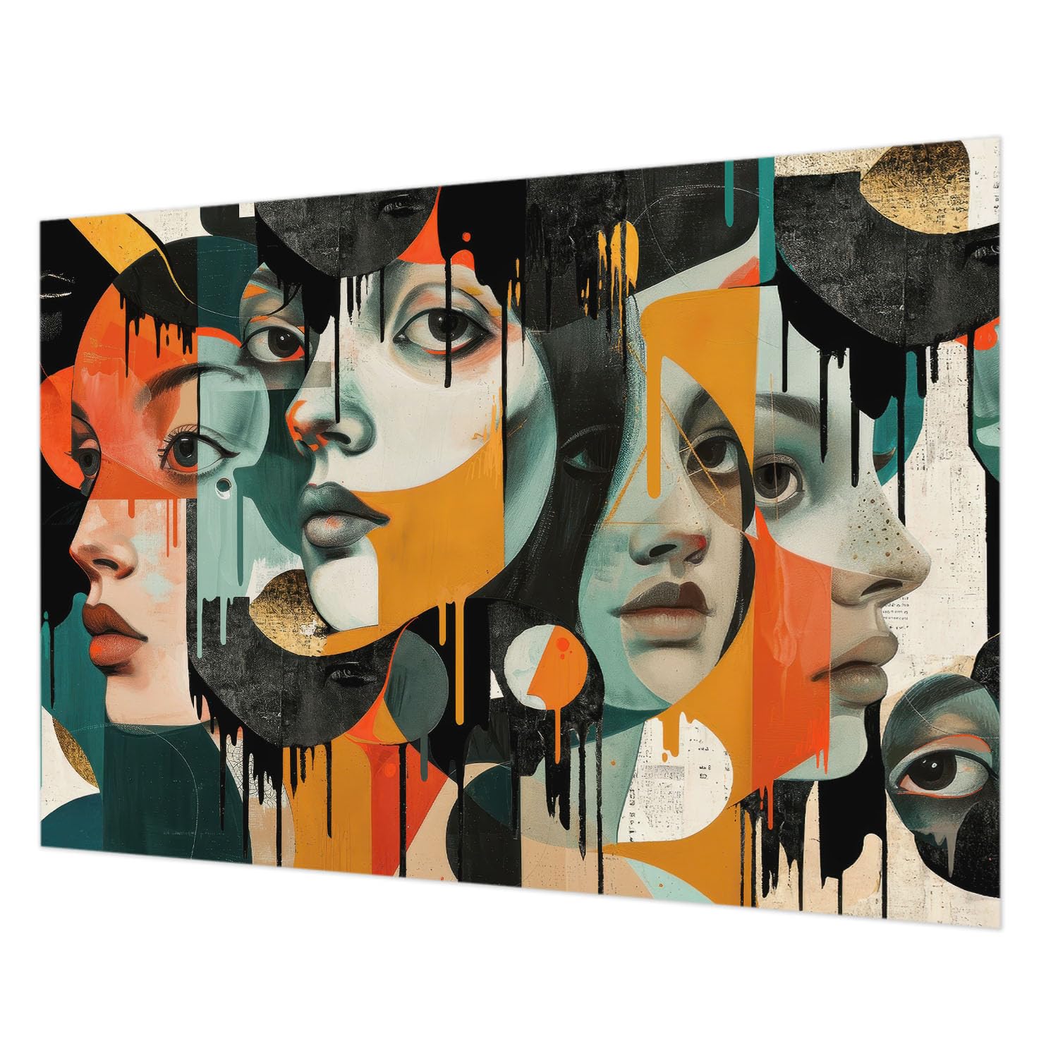 Papier peint intissé visages colorés pour créer un salon design et une chambre moderne