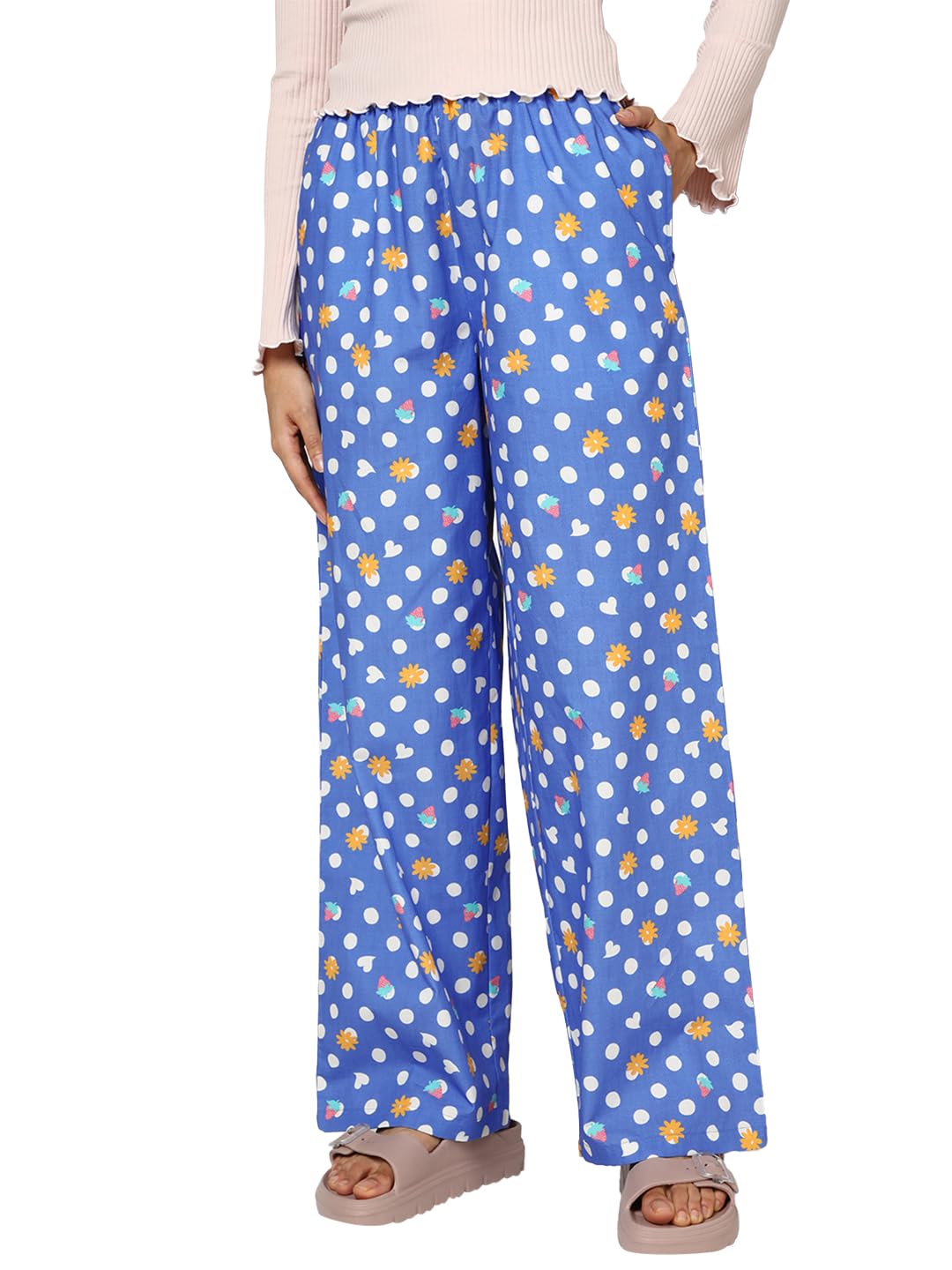 bewakoof Women's All Over Printed Wide Leg Pure Cotton Pyjama-picture-50