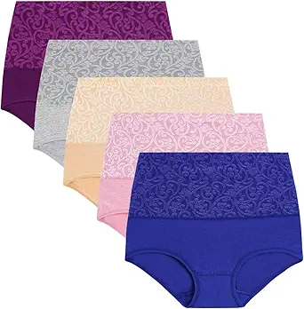 YaShaer Women Underwear High Waist Cotton Briefs Ladies Panties Tummy Control Panty Full Coverage Multipack