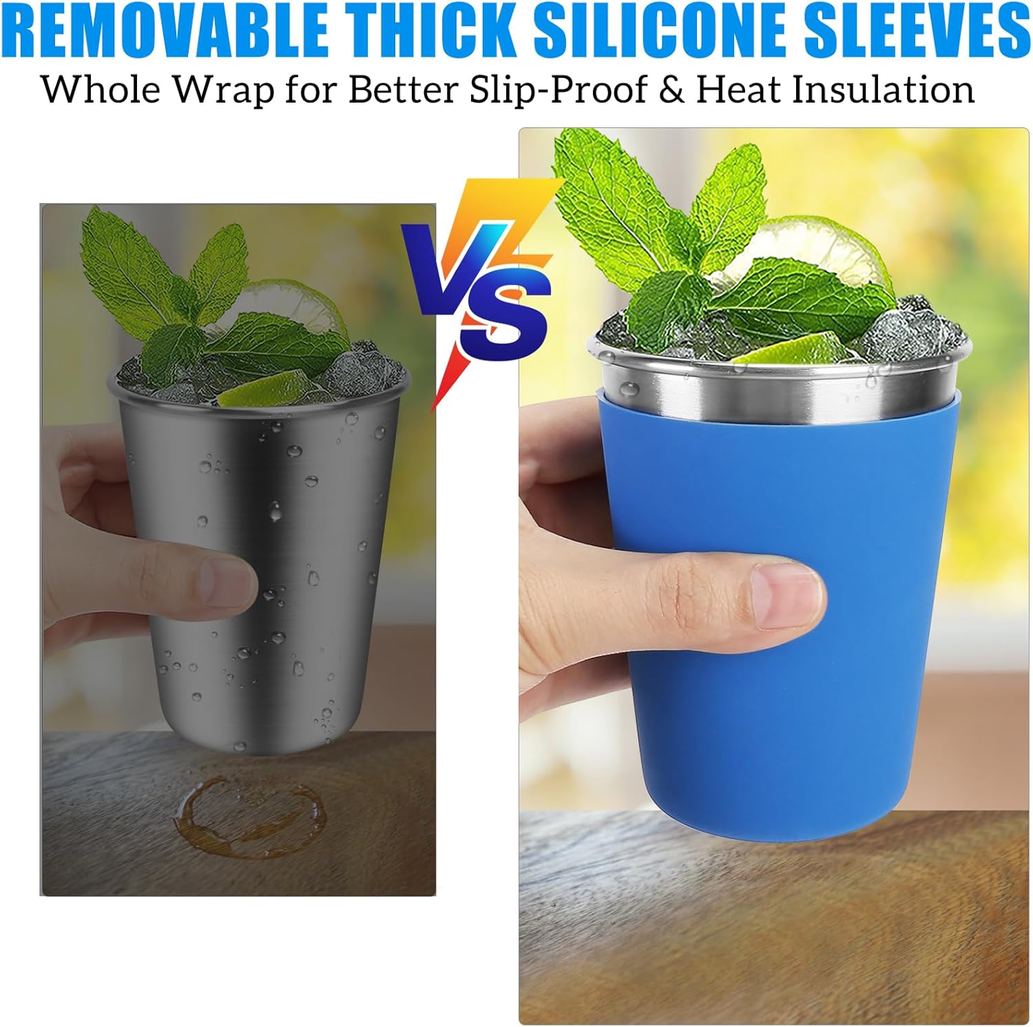 ShineMe Toddler Cups with Straws Spill Proof, 12pack Kids Sippy Cups With Silicone Straws, Lids and Colorful Removable Sleeves, 12oz Reusable Stainless Steel Tumblers for Indoor/Outdoor - Image 5