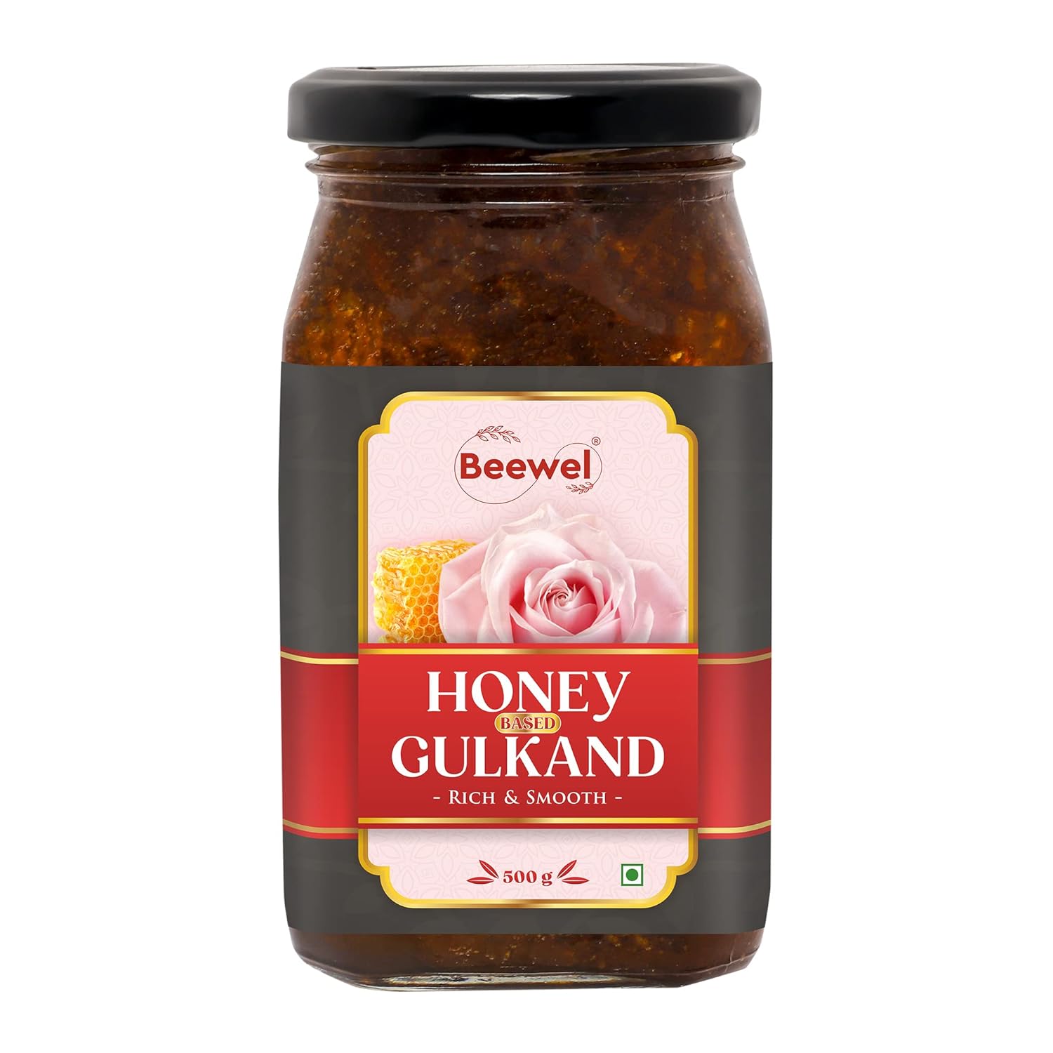 Beewel Honey based gulkand, 500gms, helps improve digestion, rich and
