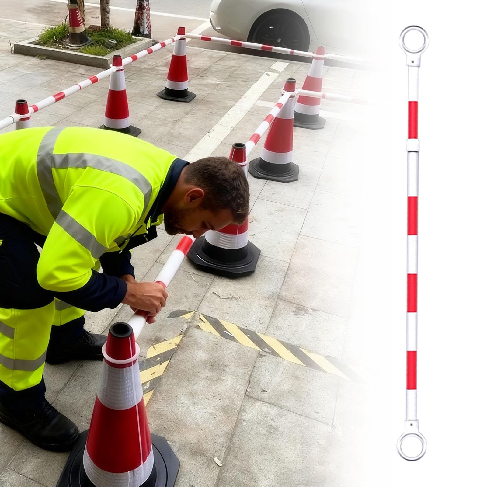 Balise de signalisation pour parking extensible et rétracable en plastique
