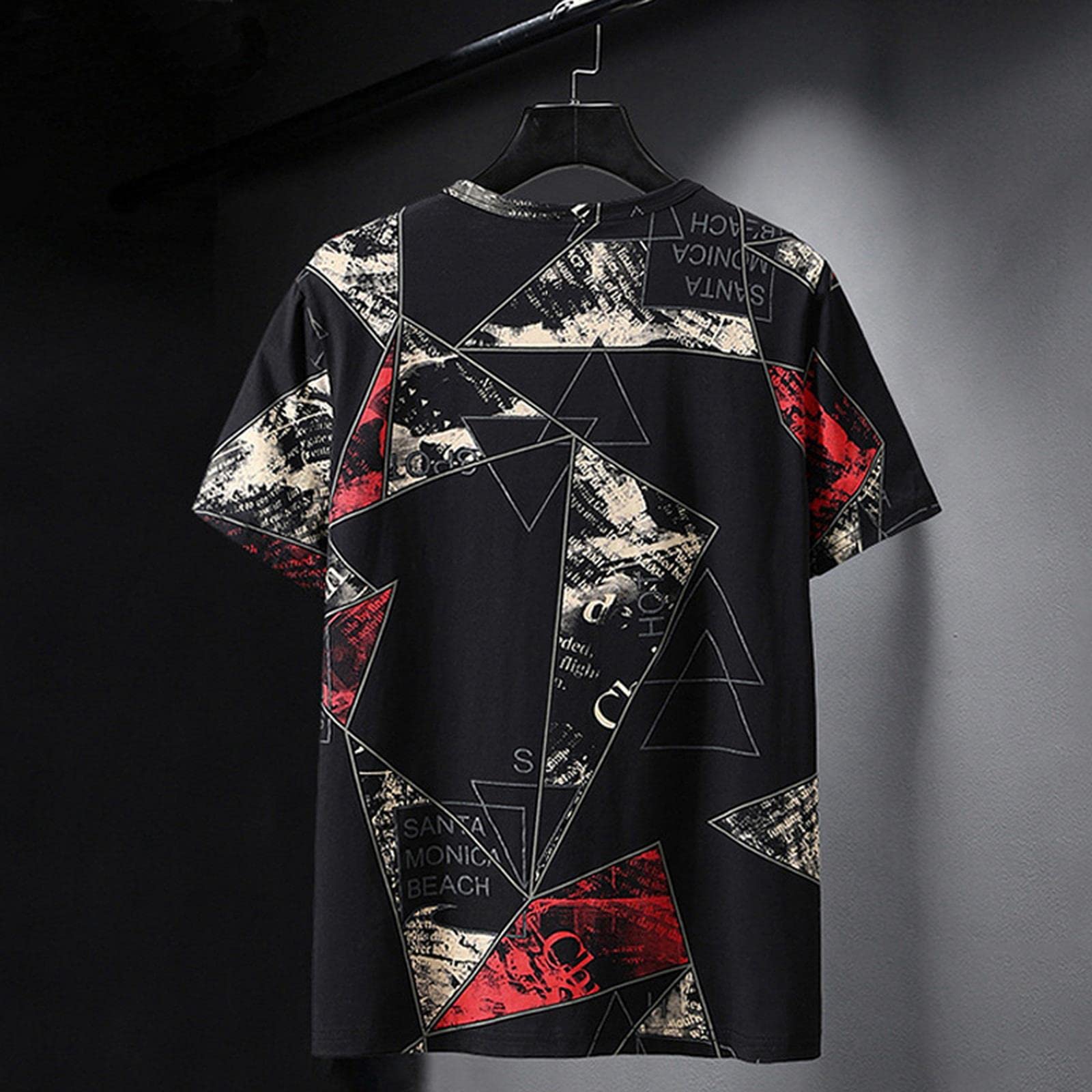 HIHELO T-Shirts Herren Oversize T-Shirts Herren Große Größe Tops T-Shirts Sommer T-Shirts Übergröße - Schwarz, 4XL