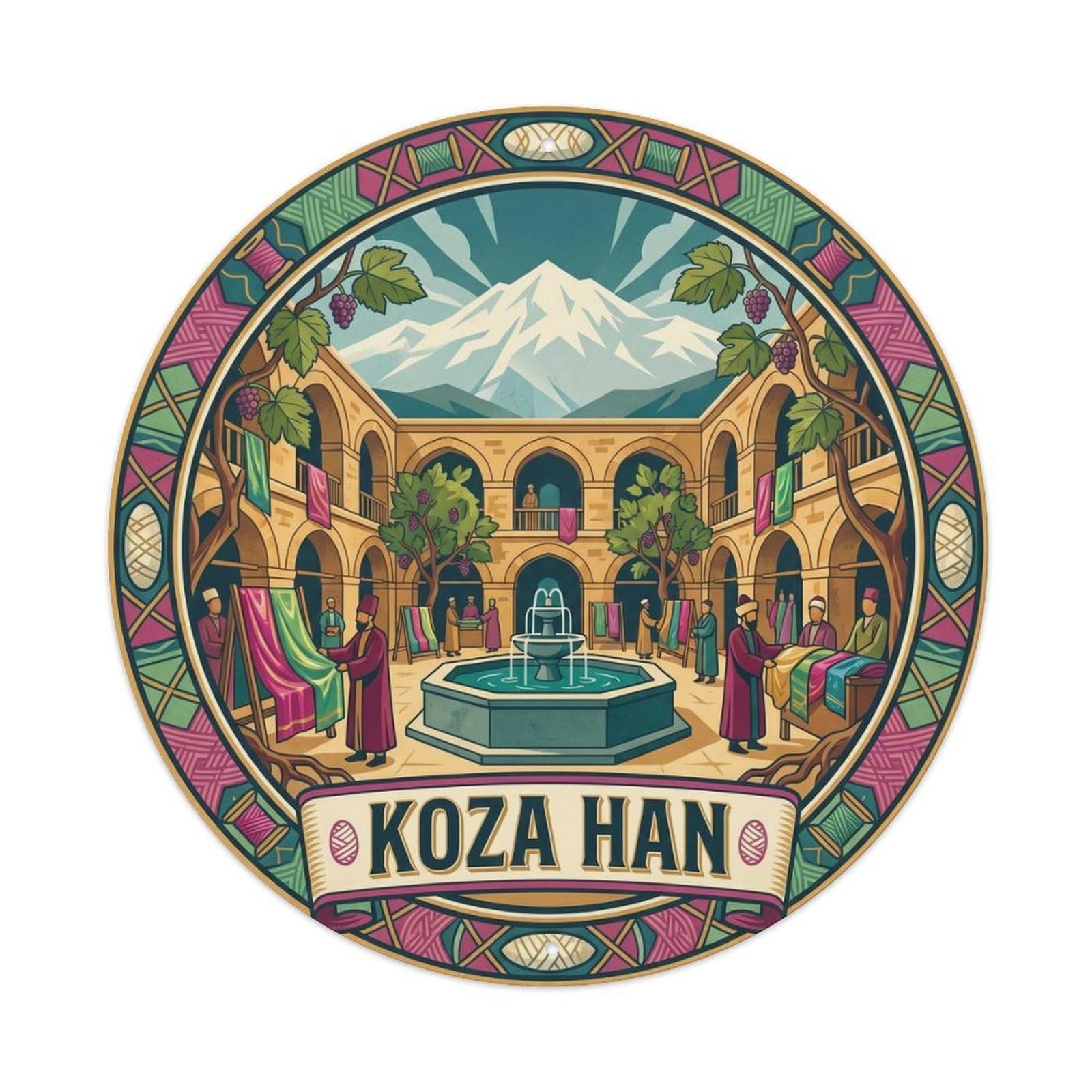 Bursa Koza Han Historic Turkey Culture Classic Graphic Metal Tin Sign
