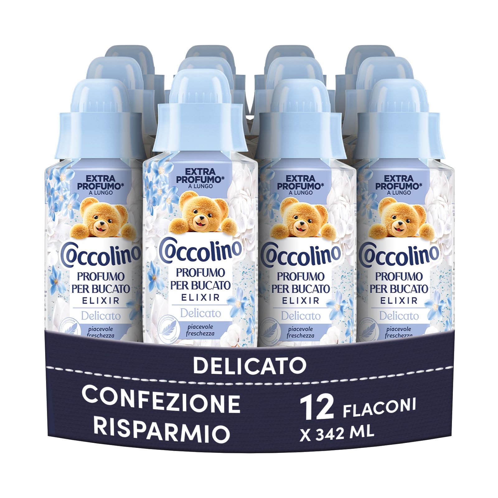 Coccolino Profumo per Bucato Delicato, Extra Profumo* a lungo. Efficace Anche a Freddo e nei Cicli Brevi, 12 x 342ml