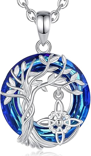 INFUSEU Regalos de bruja mística para mujeres, collares de pentagrama con nudo de triple luna diosa Lilith Hécate Phoenix