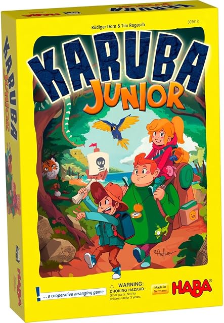 HABA Karuba Junior - A Cooperative Arranging Game for Ages 4-8 English Version (Made in Germany)