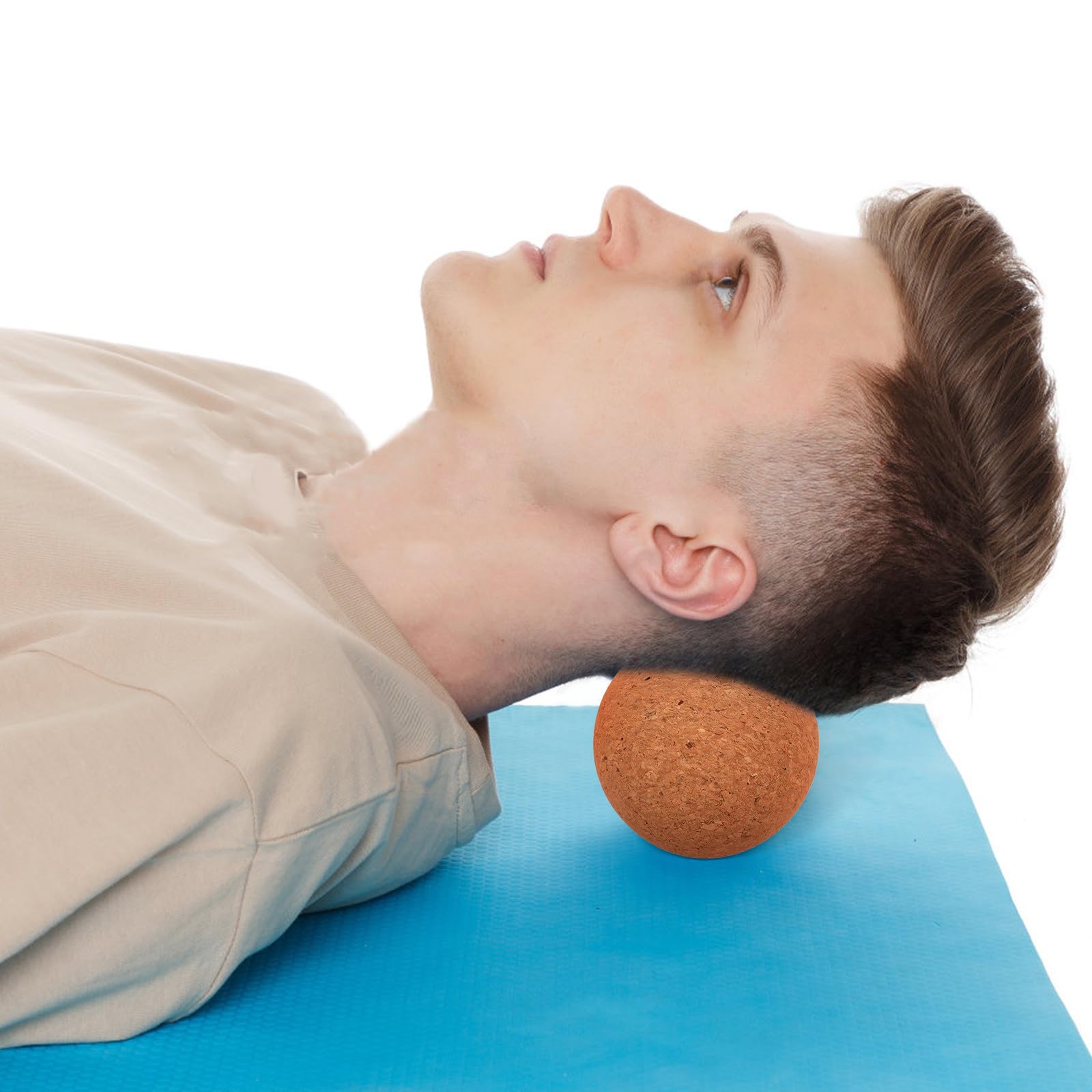 Healvian 3er-Set Kork-Massagebälle für Tiefengewebsmassage – Tragbares Muskelregenerationsgerät, Yoga-Massagebälle 8/9/10 cm zur Entspannung von Rücken, Nacken und Füßen