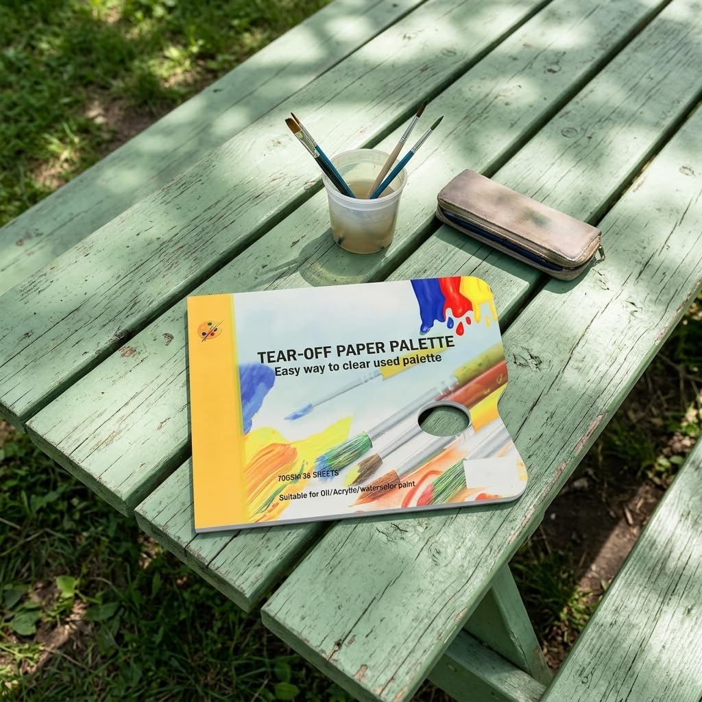 CONGARTENO Palette Paper Pad 36 Sheets White Tear-Off Paint Mixing Paper
