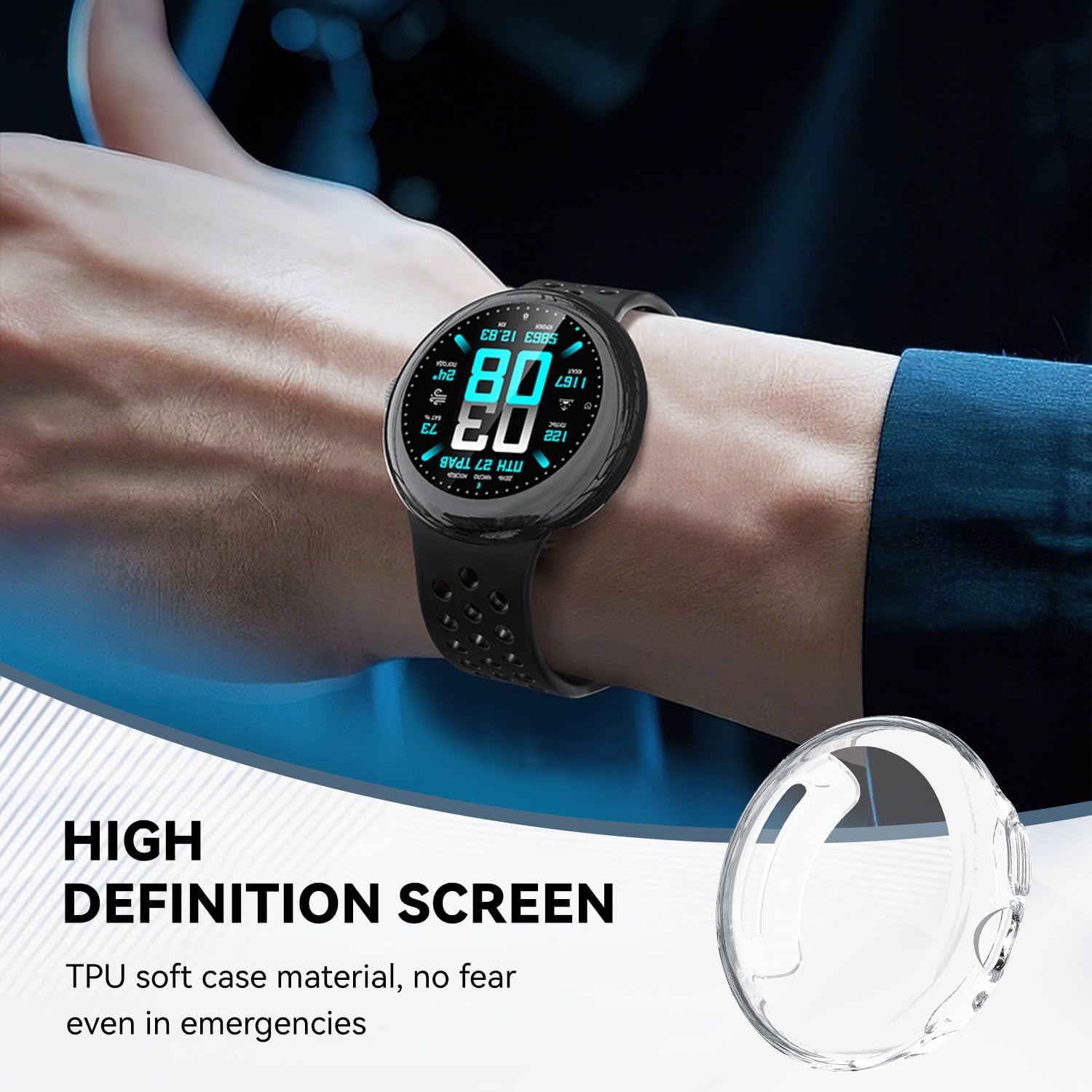 8-Pack TPU Full Coverage Case Compatible with Google Pixel Watch 4 41mm/45mm Protective Cases, Shockproof Scratch-Resistant Film Protector Cover (Pixel Watch 4-41mm)