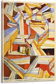 26 Famous Paintings by Paul Klee - Transparent in Perspective Grooved Canvas Art Poster and Wall Art Picture Print Modern Family Bedroom Decor Posters 12x18inch(30x45cm)