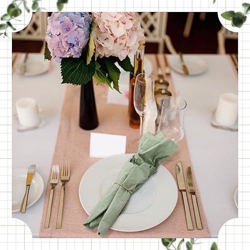 Miniatura 5 de Fuutreo 200 servilletas de cóctel festoneadas, servilletas de papel grueso de salvia, servilletas desechables para fiestas, servilletas de bebidas