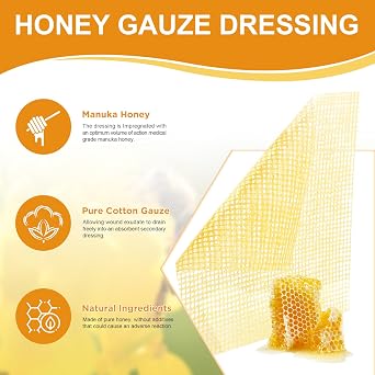 Ceeport Silver Calcium Alginate Dressing (4''x4''10pcs) +Manuka Honey Gauze Dressing(2 x 2 10pcs)