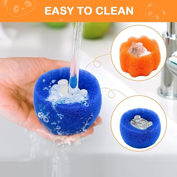 Hair Catcher Washing Machine, Laundry Balls, 8 Pieces Reusable Balls for Washing Machine, Floating Pet Fur Catcher, Laundry Balls Cleaning Animal Hair Clothes Bedding - 4
