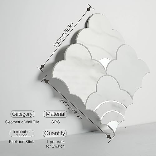 Miniatura 20 de COLAMO 1 pieza de lujo para salpicadero de despegar y pegar, mezcla de piedra sintética, azulejos adhesivos inteligentes de metal dorado, para pegar