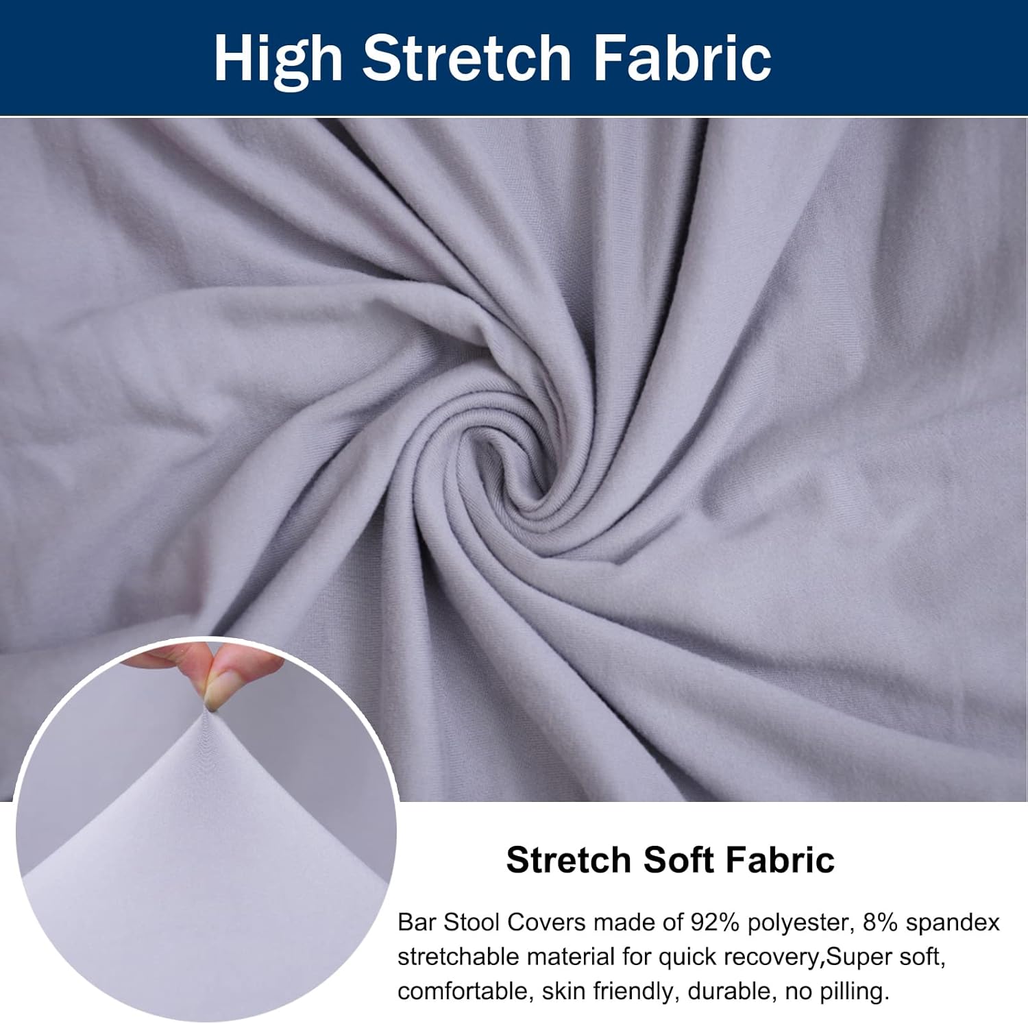 Bar Stool Cover Stretch, Soft Stool Cushion Slipcover with Backs Removable Washable Bar Stool Seat Covers Elastic Bottom for Dining Room -Orange-6 Pieces