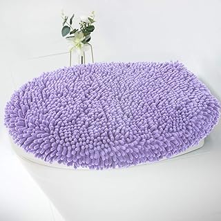 MAYSHINE Seat Cloud Bath Washable Shaggy Microfiber Standard Toilet Lid Covers for Bathroom -Lavender