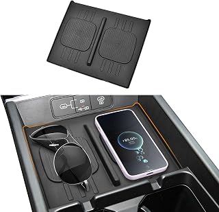 Center Console Wireless Charging for 2024-2026 Santa Fe Accessories | Non-Slip Silicone Mat, Heat Insulating, Protective Cover for Phone Charging Area, Car Interior Accessory