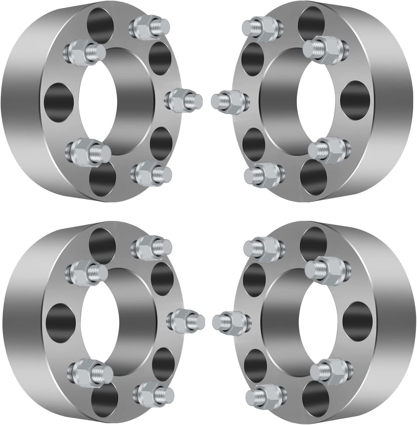 4pc Wheel Spacers for Jeep JK Wrangler 5 Lug, 2" Wheel Spacers 5x5 with 10.9 Grade 1/2" Studs for Jeep XK Commander for WJ WK Grand Cherokee for JK JKU Wrangler and Safari - 87.1mm hub Center