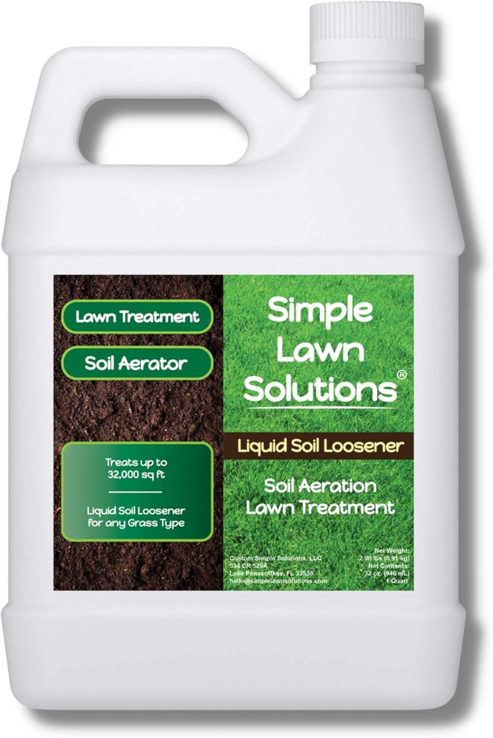 16-4-8 Simple Lawn Solutions 32 Ounce Liquid Soil Loosener and Aerator Bundle - Lawn Food Fertilizer