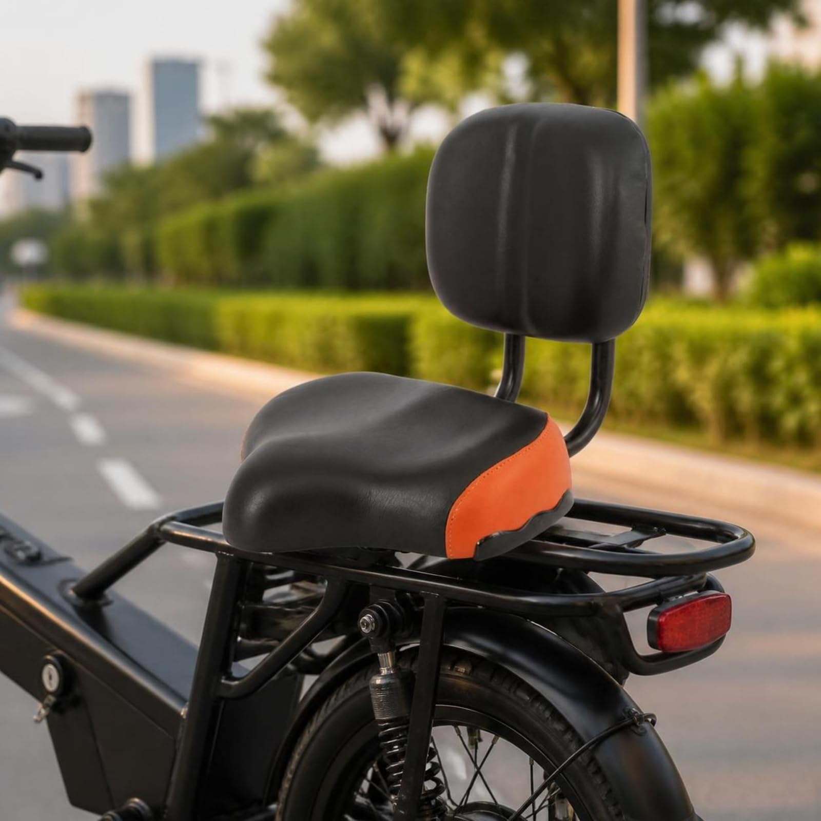 Harilla Sedile con Schienale Alta Densità in Pelle Sintetica, Sella da Bicicletta con Schienale, Ergonomico, Sellino Supporto Posteriore,