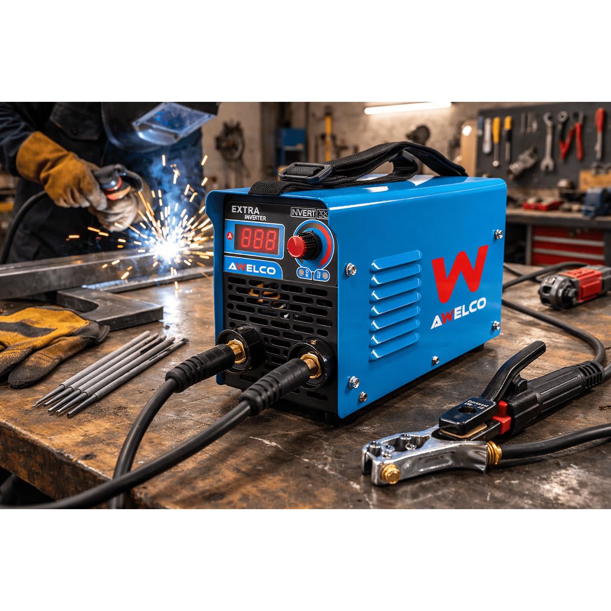 AWELCO - Saldatrice 30-200A Saldatrice Inverter MMA EXTRA200 IGBT Saldatura Elettrodo Rutile