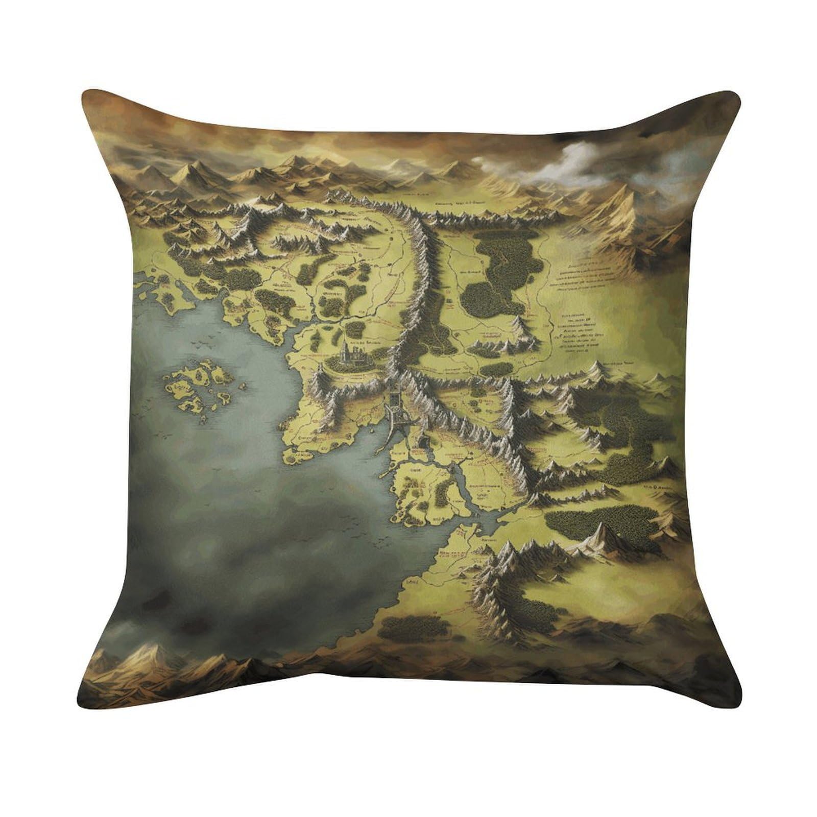VstaDank Middle Earth Map Pillow Covers Super Soft Pillow Cases Square Throw Pillowcase Decorative Luxury Cushion Cases Velvet Lumbar Pillow Shells with Zipper for All Seasons