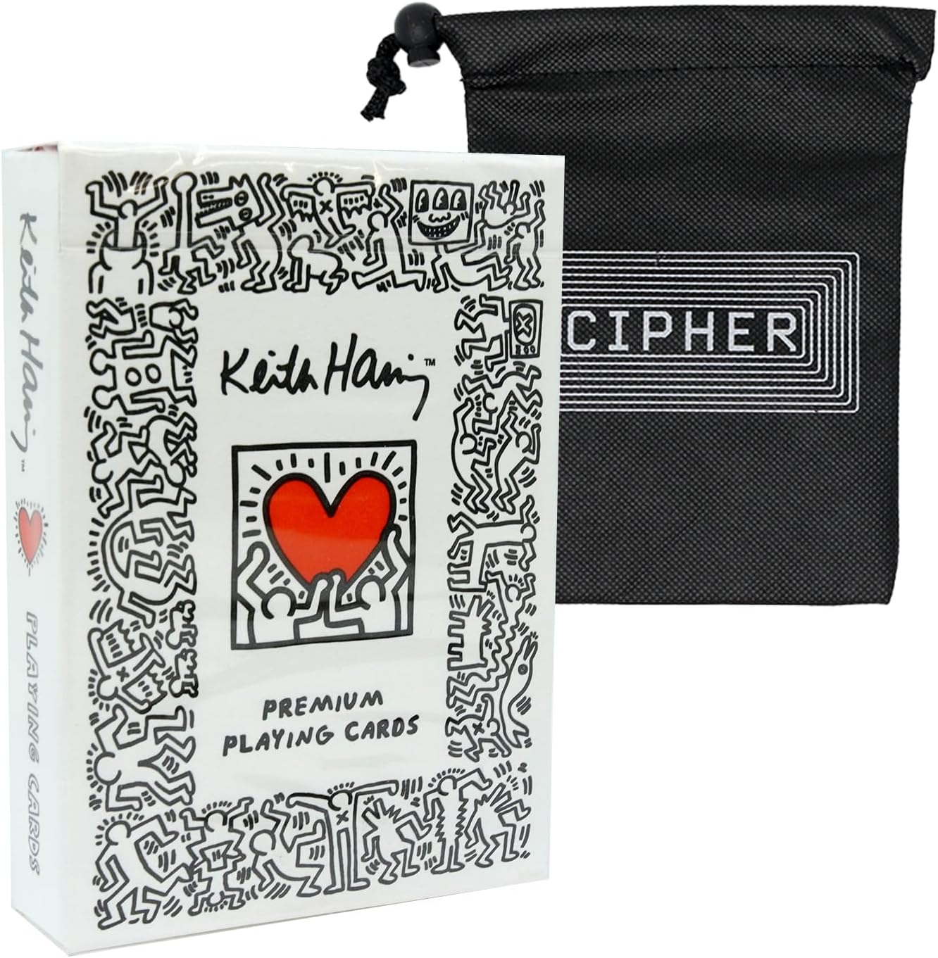 Theory 11 Keith Haring Playing Cards - Premium Poker Sized Deck - Includes Cipher Card Bag