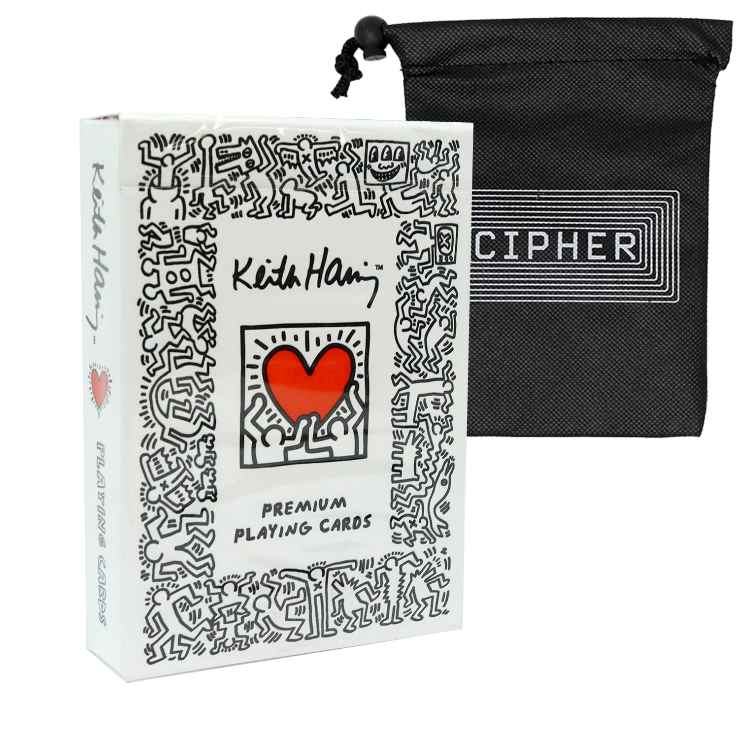 Theory 11 Keith Haring Playing Cards - Premium Poker Sized Deck - Includes Cipher Card Bag