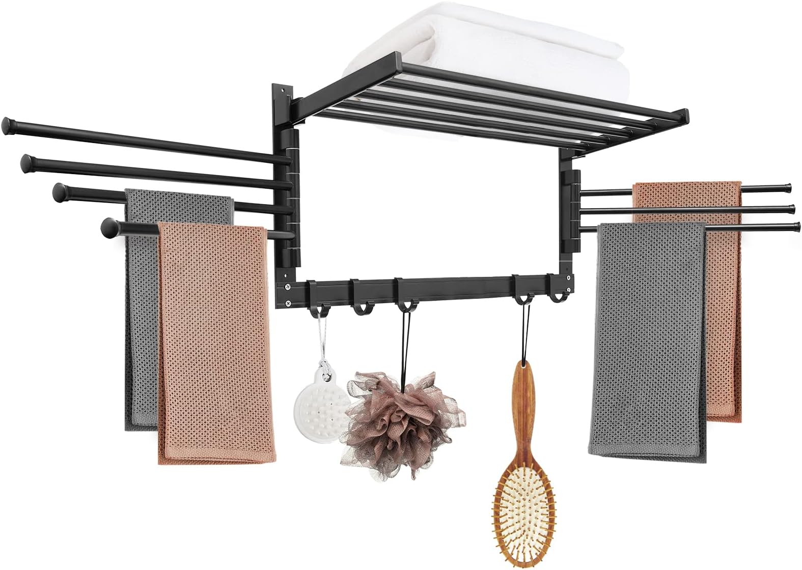 Danya B Accordion Clothes Drying Rack, Retractable, Wall