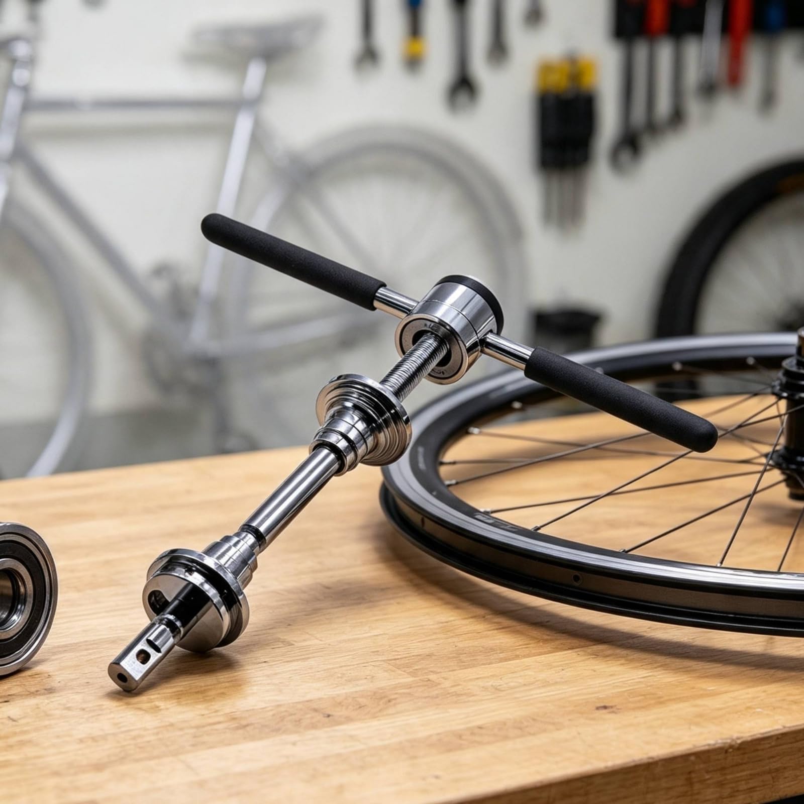 LOVIVER Attrezzo di Pressatura Professionale Pressa Regolabile per Ciclisti, Officina Bici