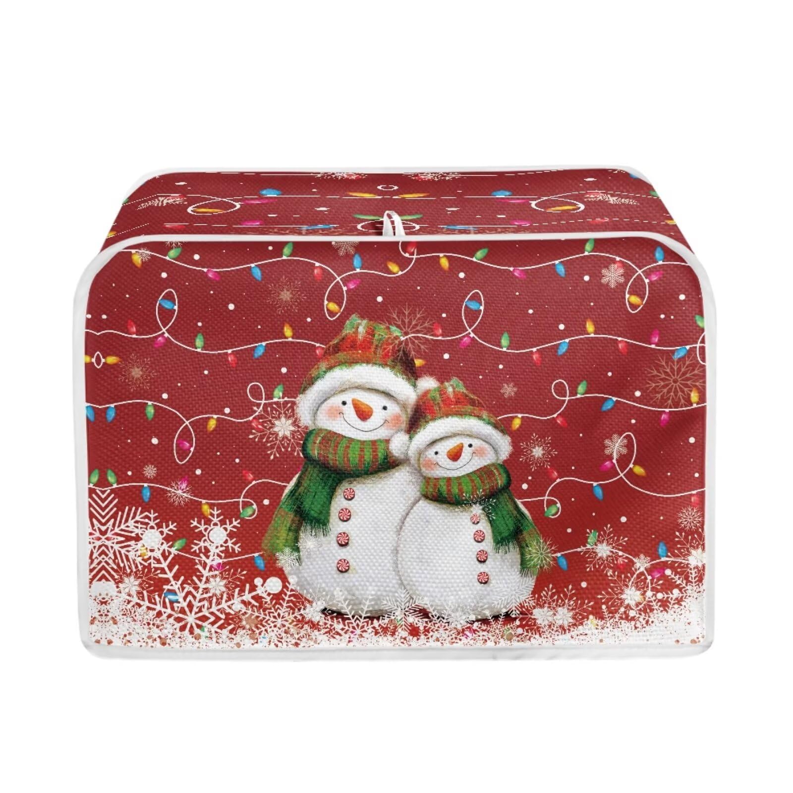 Cute Snowman 4 Slice Toaster Cover Christmas Decor